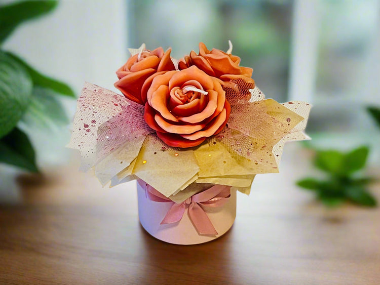 Dofty doftljus formade som blombuketter – handgjorda och blommiga ljus – romantiska doftljus
