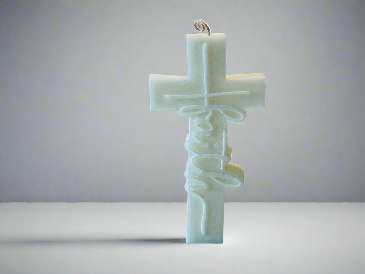 Doftljus - kors "faith"